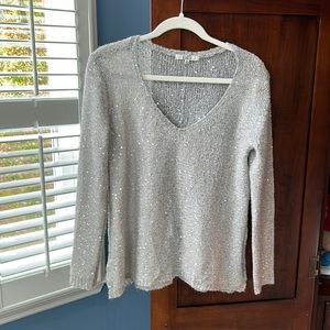 Metallic gray sweater